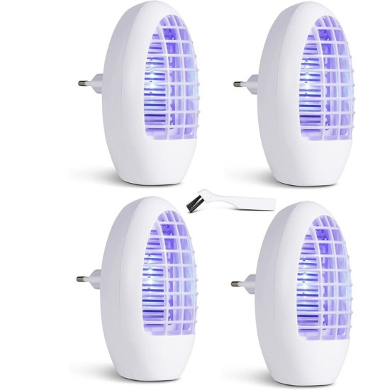 Muggenstekker en nachtlampje met UV lamp - set van 4 stuks