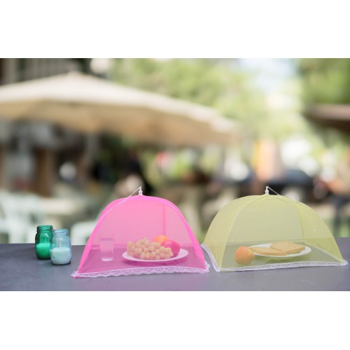Vliegenkapjes opvouwbaar 45cm|  2 stuks - geel en roze