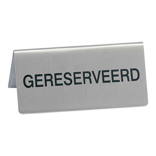 Set van 10 bordjes gereserveerd RVS