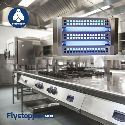 Flystopper GB30L RVS LED Vliegenlamp met kleefplaat