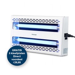 Flystopper GB300L – Wit metaal LED Vliegenlamp met Kleefplaat 