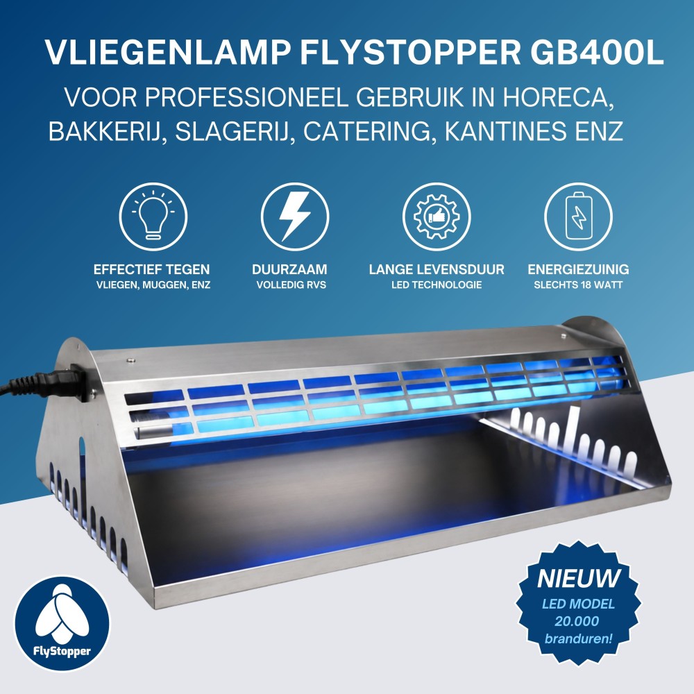 Flystopper GB400 kleefplaat vliegenlamp