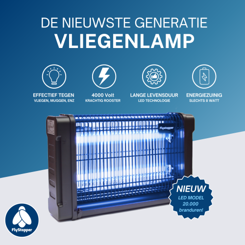 Vliegenlamp Flystopper HV16L - 8W - LED - 4000 Volt