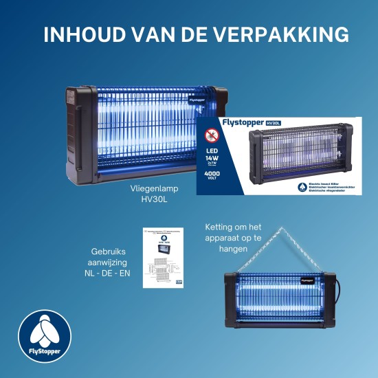 Vliegenlamp Flystopper HV30L - LED - 30 Watt - 4000 Volt