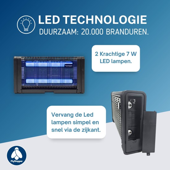 Vliegenlamp Flystopper HV300 L - 14W Led - 4000 Volt