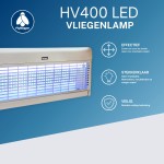 Vliegenlamp Flystopper HV400L LED - Volledig RVS - 18 Watt LED - 4000 Volt