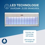 Vliegenlamp Flystopper HV400L LED - Volledig RVS - 18 Watt LED - 4000 Volt