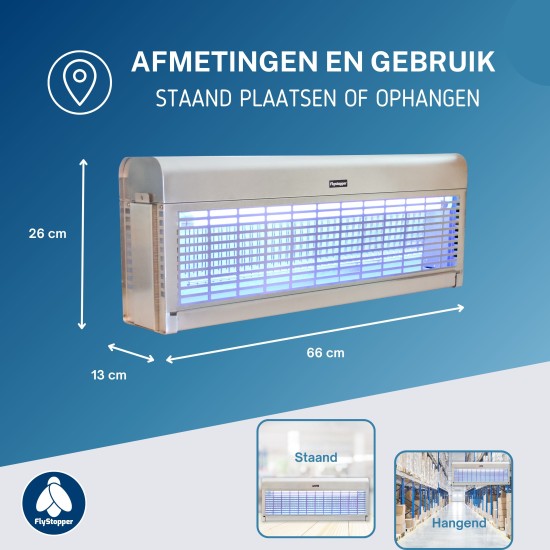 Vliegenlamp Flystopper HV400L LED - Volledig RVS - 18 Watt LED - 4000 Volt