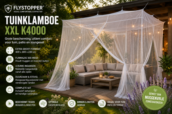 Tuinklamboe XXL 400x300 cm | Grote Klamboe Voor Tuin & Patio