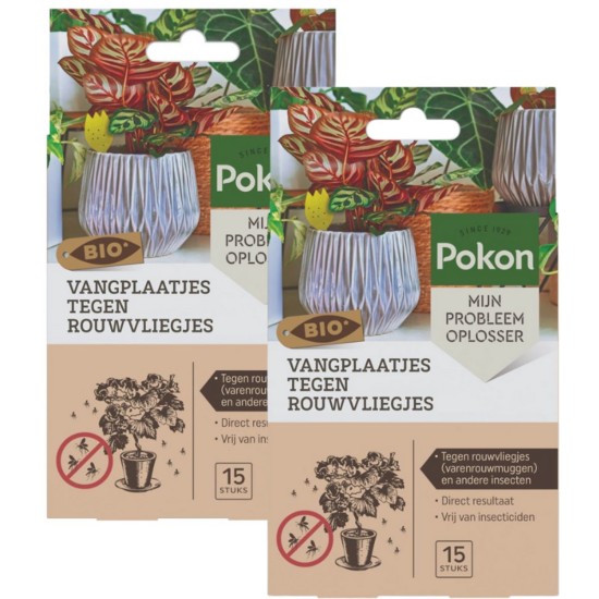 Pokon Bio Vangplaatjes tegen Rouwvliegjes, Trips, Witte Vliegen – 30 stuks – Rouwvliegjes plakstrips – Natuurlijk rouwvliegjes bestrijden voor kamerplanten
