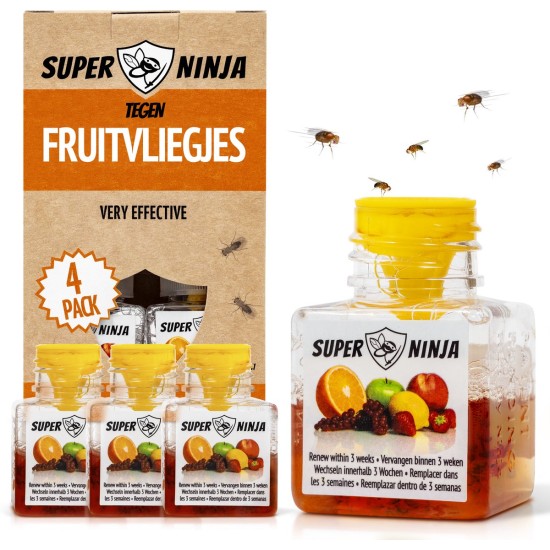 Super Ninja Fruitvliegjes Vanger - 4 Stuks 