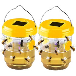 Aziatische hoornaarval, 2 stuks zonne-energie Aziatische hoornaarval, buiten hangende val voor wespen en hoornaars, geschikt voor tuin en balkon