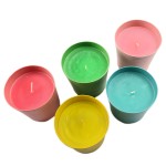 Citronella geurkaars in een ecologische pot - 95x95 mm - Set van 5 stuks in verschillende kleuren - Voor buiten gebruik