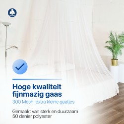 2 persoons Klamboe XXL - Extra grote en luxe klamboe 80x250x1400 cm | Flystopper K1402 