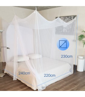 Klamboe XXL - Recht formaat - 240 cm lang - 220 cm breed | Flystopper K2400