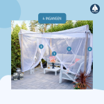  Klamboe recht voor tuin en patio XXXL 400x300x230cm Flystopper K4000