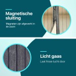 Magnetisch Vliegengordijn Deurgordijn Zwart - 100x230 cm