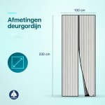 Magnetisch Vliegengordijn Deurgordijn Zwart - 100x230 cm